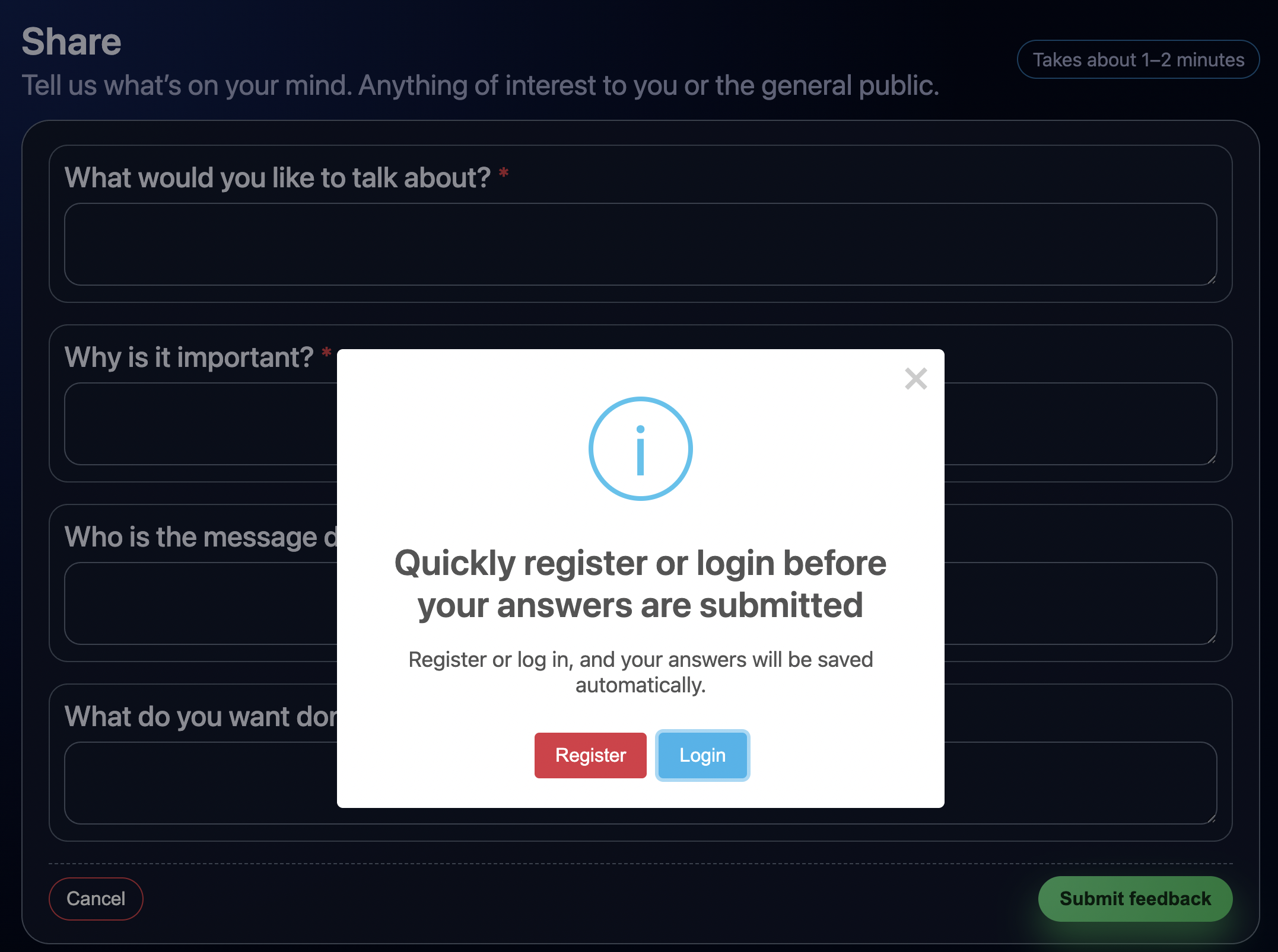 TrackPulse registration alert
